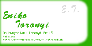eniko toronyi business card